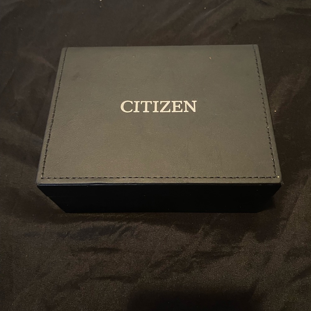 Citizen Black Leather Watch Box with Watch & Bracelet